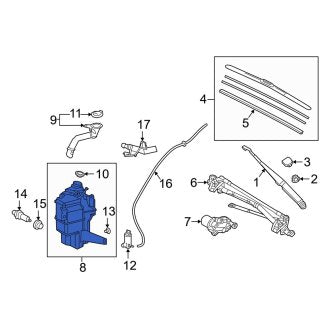 New OEM Washer Fluid Reservoir Fits, 2019-2024 Lexus ES - Part # 8531506230
