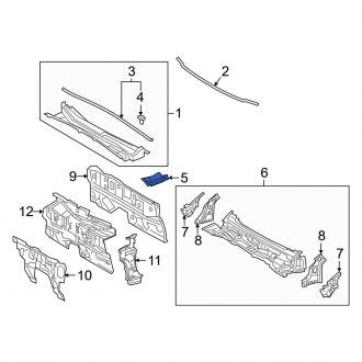 New OEM Front Right Cowl Water Deflector Fits, 2019-2024 Lexus ES - Part # 5578906020