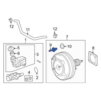 New OEM Power Brake Booster Check Valve Fits, 2019-2024 Lexus ES - Part # 4473020080