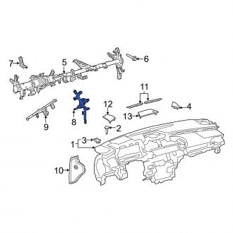 New OEM Right Inner Instrument Panel Crossmember Brace Fits, 2019-2022 Lexus ES - Part # 5530733210