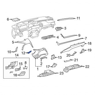 New OEM Left Upper Instrument Panel Molding Fits, 2019-2022 Lexus ES - Part # 5547406600