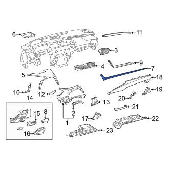 New OEM Right Upper Instrument Panel Molding Fits, 2019-2022 Lexus ES - Part # 5547033020