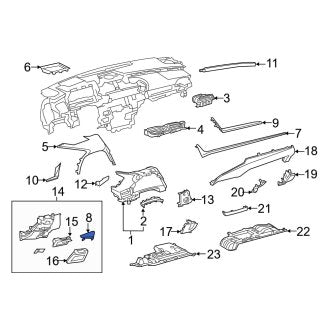 New OEM Center Left Instrument Panel Molding Fits, 2019-2021 Lexus ES - Part # 5543206340