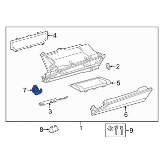 New OEM Front Glove Box Latch Fits, 2019-2022 Lexus ES - Part # 55506330700