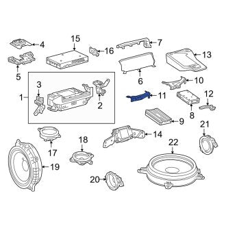 New OEM Front Radio Amplifier Bracket Fits, 2019-2024 Lexus ES - Part # 8628633170