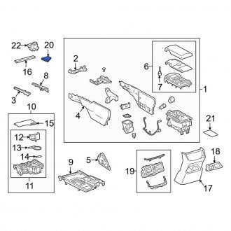 New OEM Center Console Mat Fits, 2019-2023 Lexus ES - Part # 5890606010C1