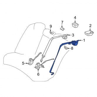 New OEM Front Right Seat Belt Lap and Shoulder Belt Fits, 2019-2020 Lexus ES - Part # 7321006500C0