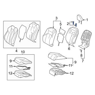 New OEM Front Headrest Guide Fits, 2019-2024 Lexus ES - Part # 7193006060C0