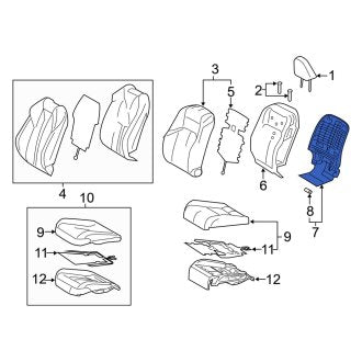 New OEM Front Seat Back Panel Fits, 2024 Lexus ES - Part # 7170506261C8