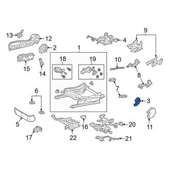 New OEM Right Inner Seat Track Bracket Fits, 2019-2022 Lexus ES - Part # 7213633240