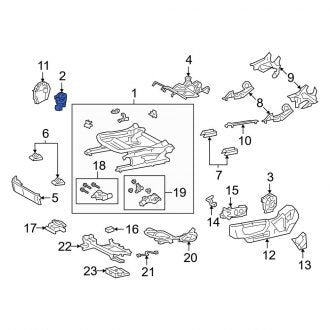 New OEM Left Inner Seat Track Bracket Fits, 2019-2022 Lexus ES - Part # 7213633300