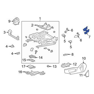 New OEM Front Left Seat Back Recliner Adjustment Mechanism Cover Fits, 2019-2024 Lexus ES - Part # 7187606640C0