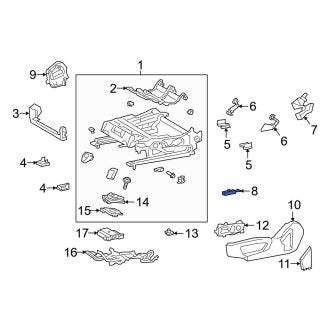 New OEM Genuine Lexus, Front Center Left Seat Track Cover - Part # 7187406700