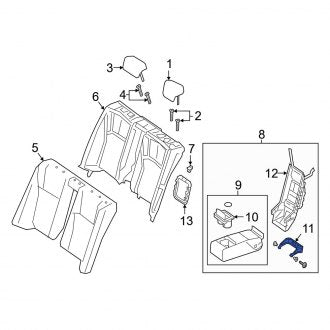 New OEM Rear Seat Hinge Fits, 2019-2024 Lexus ES - Part # 7208907010