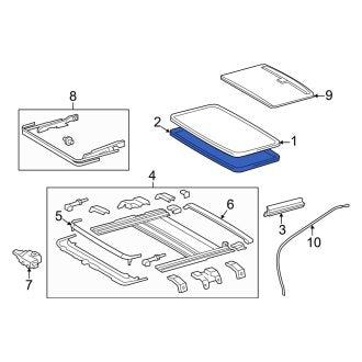 New OEM Sunroof Seal Fits, 2019-2024 Lexus ES - Part # 6325106050