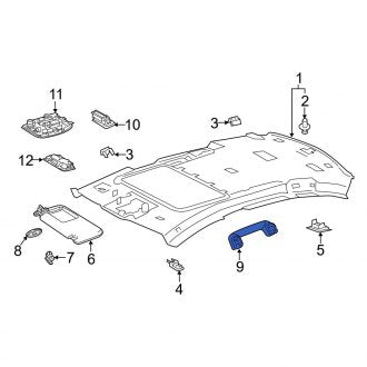 New OEM Front Interior Grab Bar Fits, 2022-2024 Lexus ES - Part # 74610062100