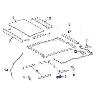 New OEM Center Left Sunroof Frame Bracket Fits, 2019-2024 Lexus ES - Part # 6324433140