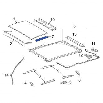 New OEM Right Sunroof Opening Trim Fits, 2019-2024 Lexus ES - Part # 6321733200