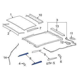 New OEM Front Right Sunroof Molding Fits, 2019-2024 Lexus ES - Part # 6321733180