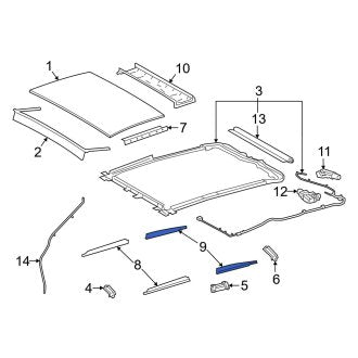 New OEM Rear Right Sunroof Molding Fits, 2019-2024 Lexus ES - Part # 6321733190