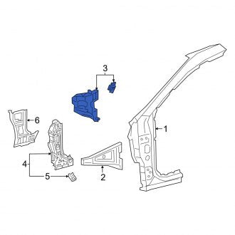 New OEM Left Lower Body A-Pillar Reinforcement Fits, 2019-2024 Lexus ES - Part # 6110906220