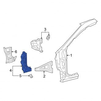 New OEM Right Lower Body A-Pillar Reinforcement Fits, 2019-2024 Lexus ES - Part # 6110806220