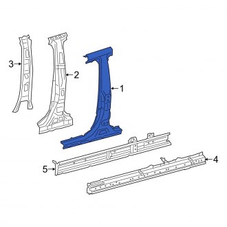 New OEM Right Body B-Pillar and Rocker Panel Fits, 2019-2024 Lexus ES - Part # 6131106150