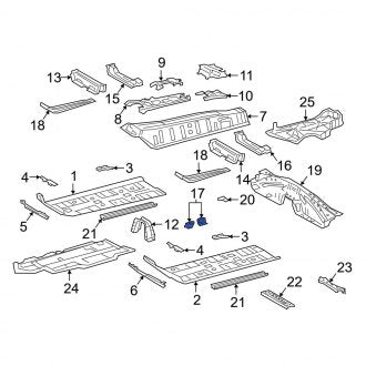 New OEM Front Floor Pan Bracket Fits, 2019-2024 Lexus ES - Part # 5752306010