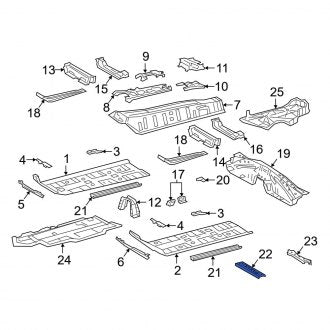 New OEM Front Floor Pan Bracket Fits, 2021-2024 Lexus ES - Part # 5752306050