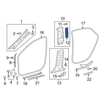 New OEM Front Right Seat Belt Anchor Plate Cover Fits, 2019-2024 Lexus ES - Part # 7302358010A2