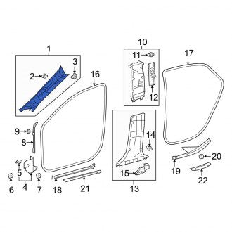 New OEM Right Lower Body A-Pillar Trim Panel Fits, 2019-2024 Lexus ES - Part # 6231506030C0