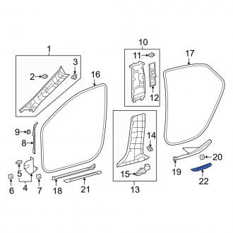 New OEM Rear Right Door Trim Sill Plate Insert Fits, 2019-2022 Lexus ES - Part # 6791506200