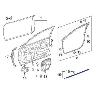 New OEM Front Lower Door Shell Seal Fits, 2019-2024 Lexus ES - Part # 6786306060