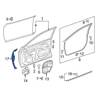 New OEM Front Right Upper Door Shell Seal Fits, 2019-2024 Lexus ES - Part # 6786506020