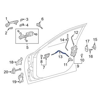 New OEM Front Inner Door Latch Cable Fits, 2019-2024 Lexus ES - Part # 6971006150