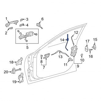 New OEM Front Outer Door Latch Cable Fits, 2019-2024 Lexus ES - Part # 6975006140