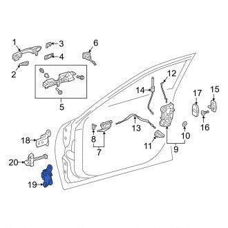 New OEM Rear Left Upper Door Hinge Fits, 2016-2024 Lexus ES - Part # 6876006010