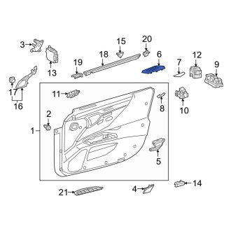 New OEM Front Left Door Window Switch Bezel Fits, 2019-2023 Lexus ES - Part # 7424033150