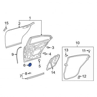 New OEM Rear Right Door Plug Fits, 2019-2024 Lexus ES - Part # 6784306160