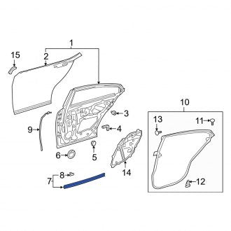 New OEM Rear Lower Door Shell Fits, 2019-2024 Lexus ES - Part # 6788706160