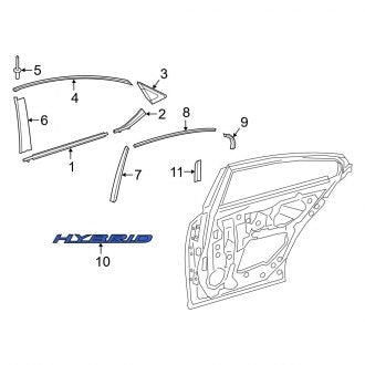 New OEM Rear Left Door Emblem Fits, 2019-2023 Lexus ES - Part # 7547333090