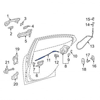 New OEM Rear Door Latch Cable Fits, 2019-2024 Lexus ES - Part # 6973006140