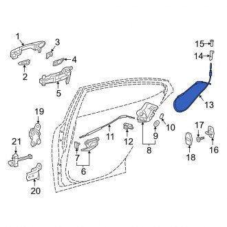 New OEM Rear Door Latch Cable Fits, 2019-2024 Lexus ES - Part # 6977033090