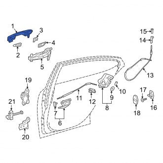 New OEM Front Right Outer Exterior Door Handle Fits, 2019-2024 Lexus ES - Part # 6921033161C1