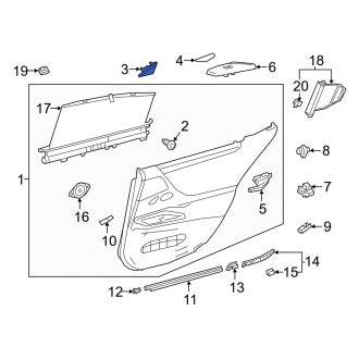 New OEM Front Left Door Panel Insert Fits, 2019-2024 Lexus ES - Part # 5891633110