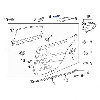 New OEM Genuine Lexus, Front Left Door Armrest - Part # 7422233100