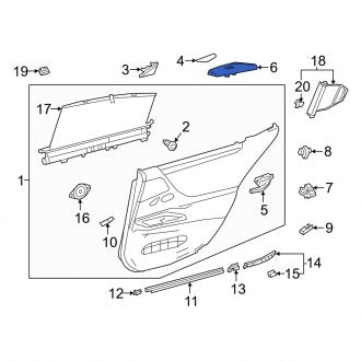 New OEM Rear Left Door Window Switch Bezel Fits, 2019-2023 Lexus ES - Part # 7428006020