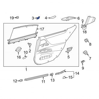 New OEM Front Right Door Panel Insert Fits, 2019-2024 Lexus ES - Part # 5891606180