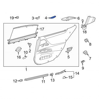 New OEM Genuine Lexus, Front Left Door Armrest - Part # 7422206110C0