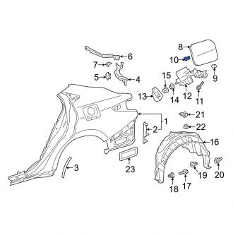 New OEM Rear Fuel Door Spring Fits, 2019-2024 Lexus ES - Part # 7736035040